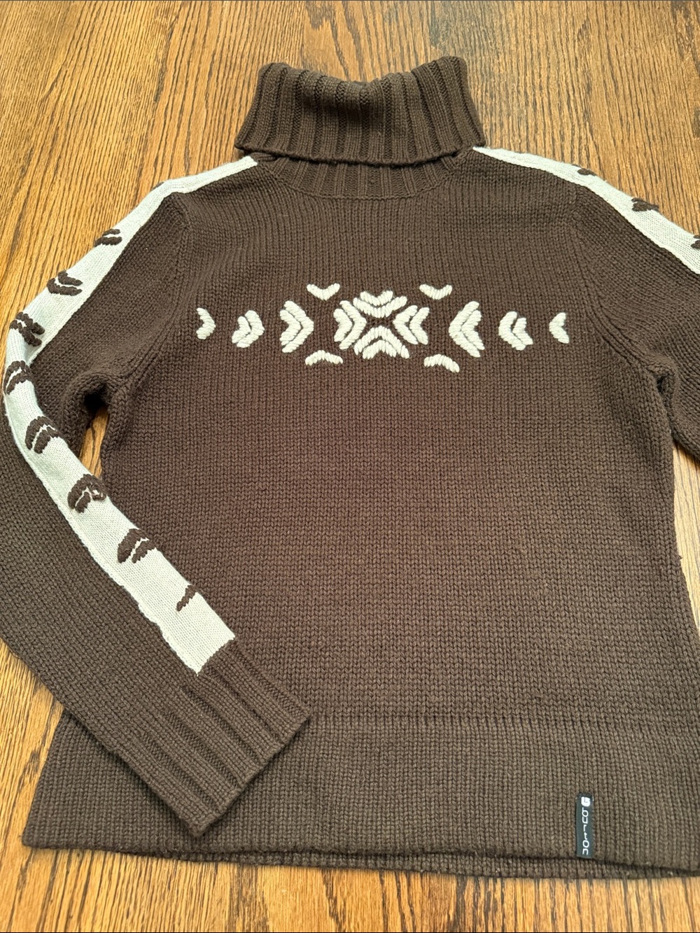 Burton Brown Wool Blend Turtleneck Sweater Nordic Snowflake Ski Women’s M